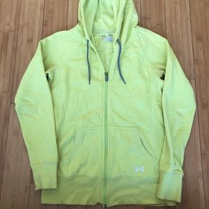 Lime Green Zip Up Under Armour Sweatshirt
